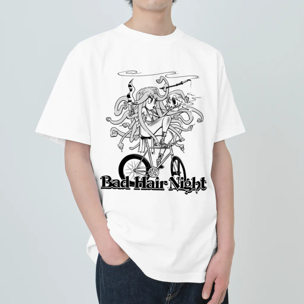 nidan-illustrationの“Bad Hair Night” ヘビーウェイトTシャツ