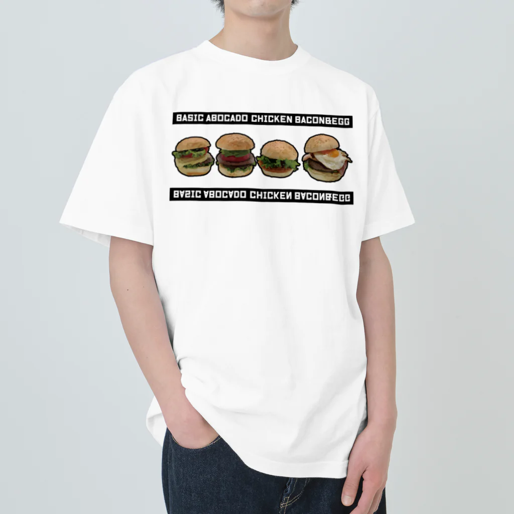 メシテロタイプ（飯テロTシャツブランド）のハンバーガーズ Heavyweight T-Shirt