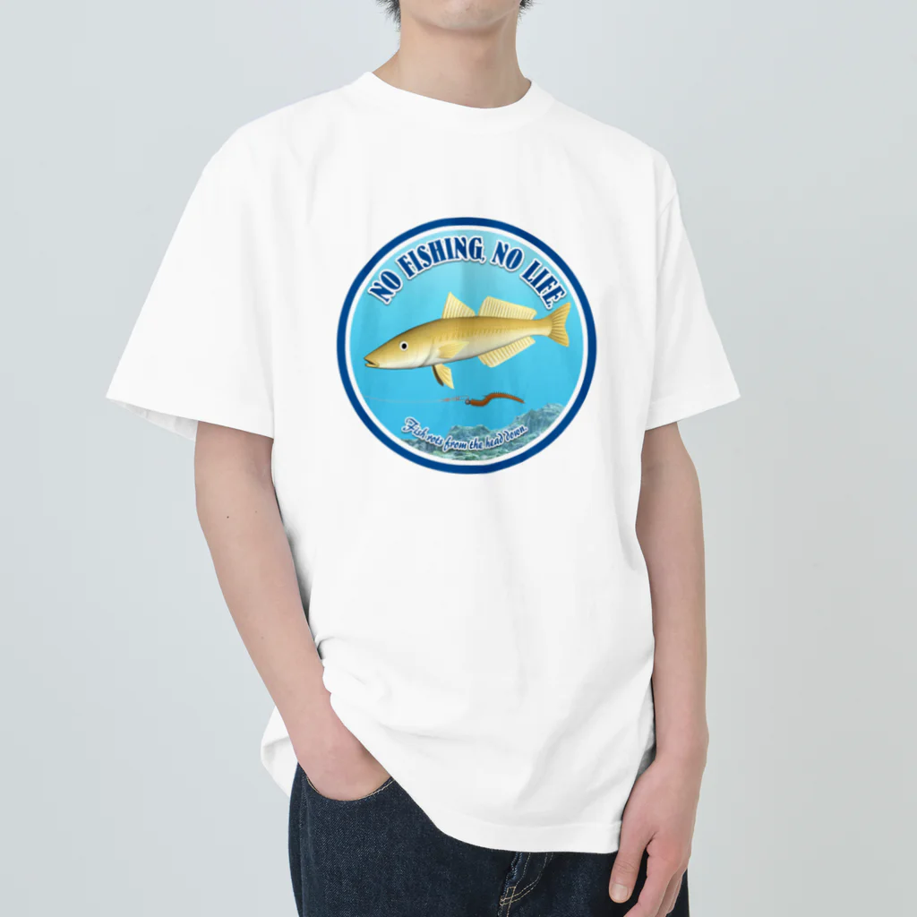 猫と釣り人のSHIROGISU_2R ヘビーウェイトTシャツ