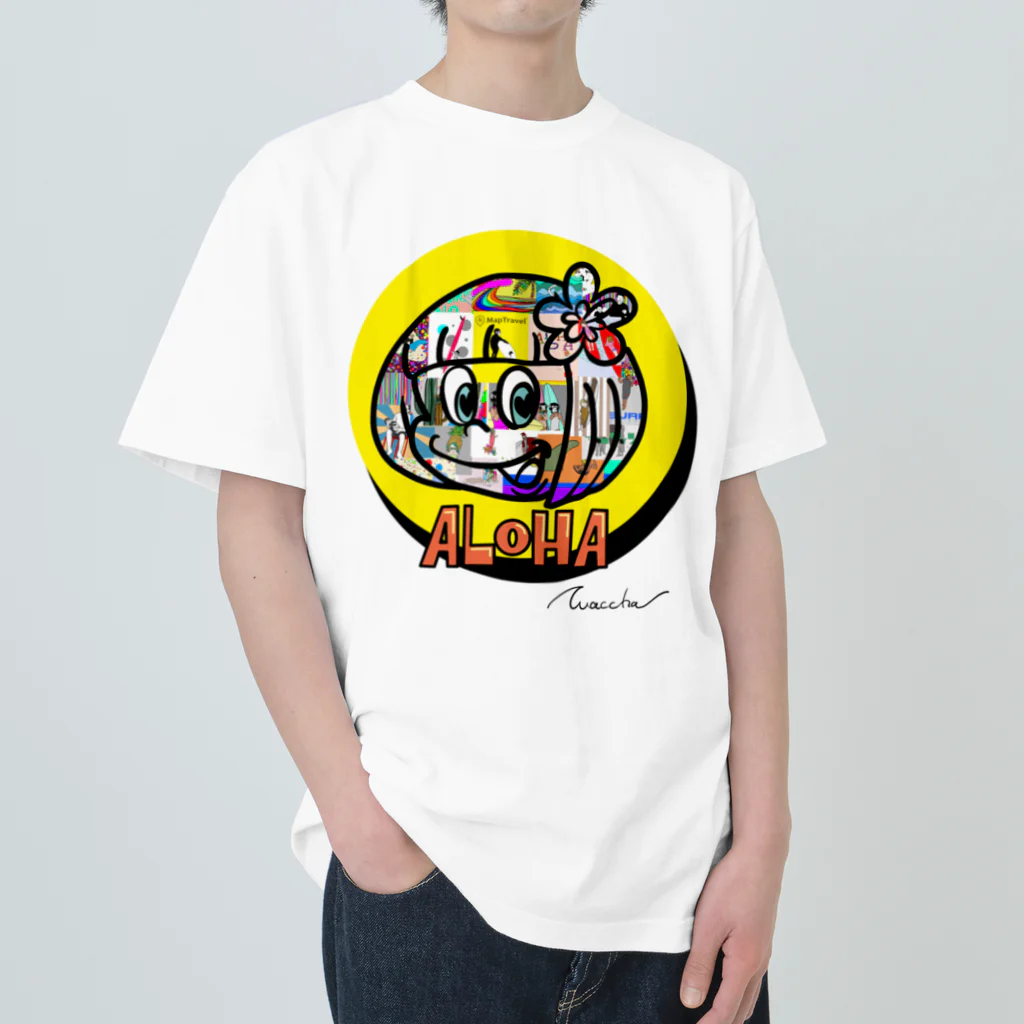 ハワイが大好きな女の子『HENOHENO MAPPY』のx waccha コラボデザイン１ ヘビーウェイトTシャツ