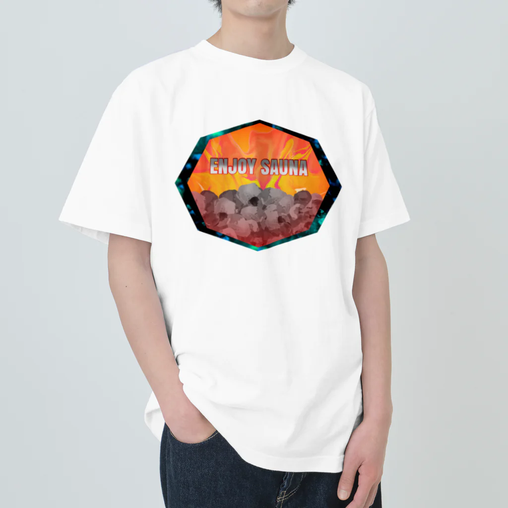 ぽんぽこあんぽんたんのENJOY SAUNA Heavyweight T-Shirt