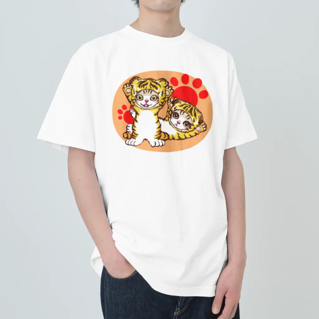 nya-mew（ニャーミュー）のとらニャーちゃん Heavyweight T-Shirt