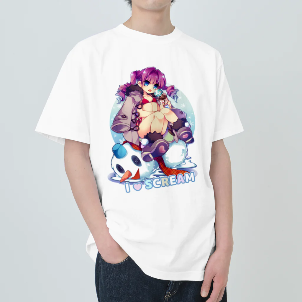 月蝕ざっか店＠SUZURIのI♥SCREAM Heavyweight T-Shirt