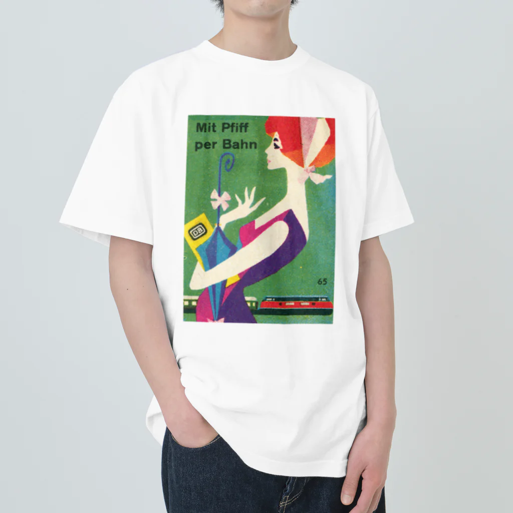 YS VINTAGE WORKSのドイツ国鉄 DB レディー２　日傘 ヘビーウェイトTシャツ