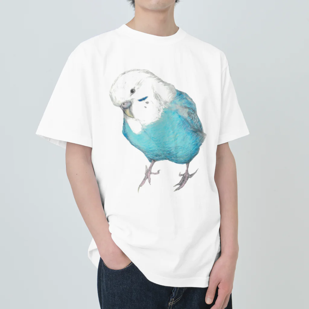 森図鑑の[森図鑑]セキセイインコ オパーリン Heavyweight T-Shirt