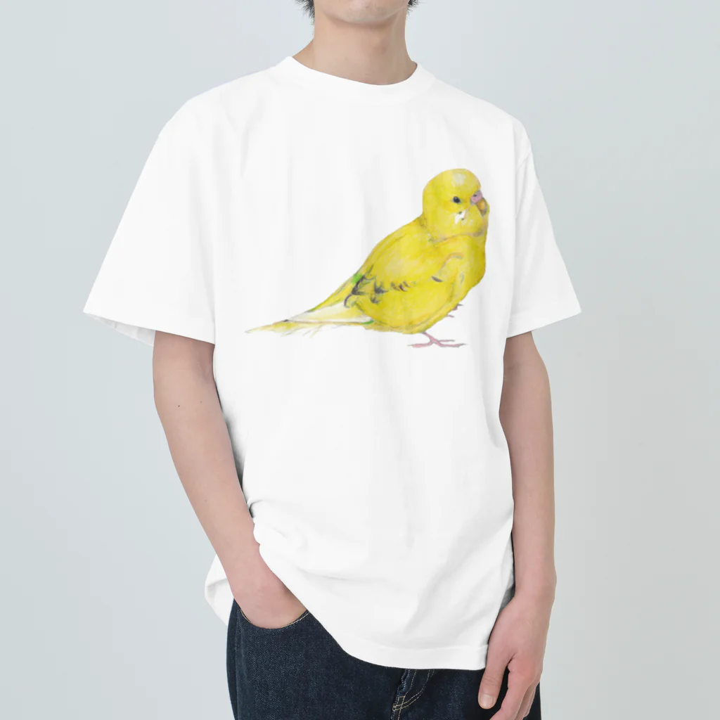 森図鑑の[森図鑑]セキセイインコ黄色 Heavyweight T-Shirt