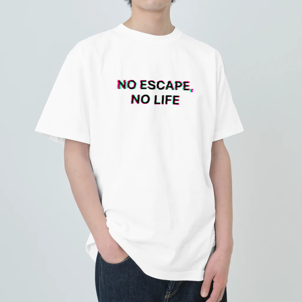 謎はないけど謎解き好きのお店のNO ESCAPE, NO LIFE ヘビーウェイトTシャツ