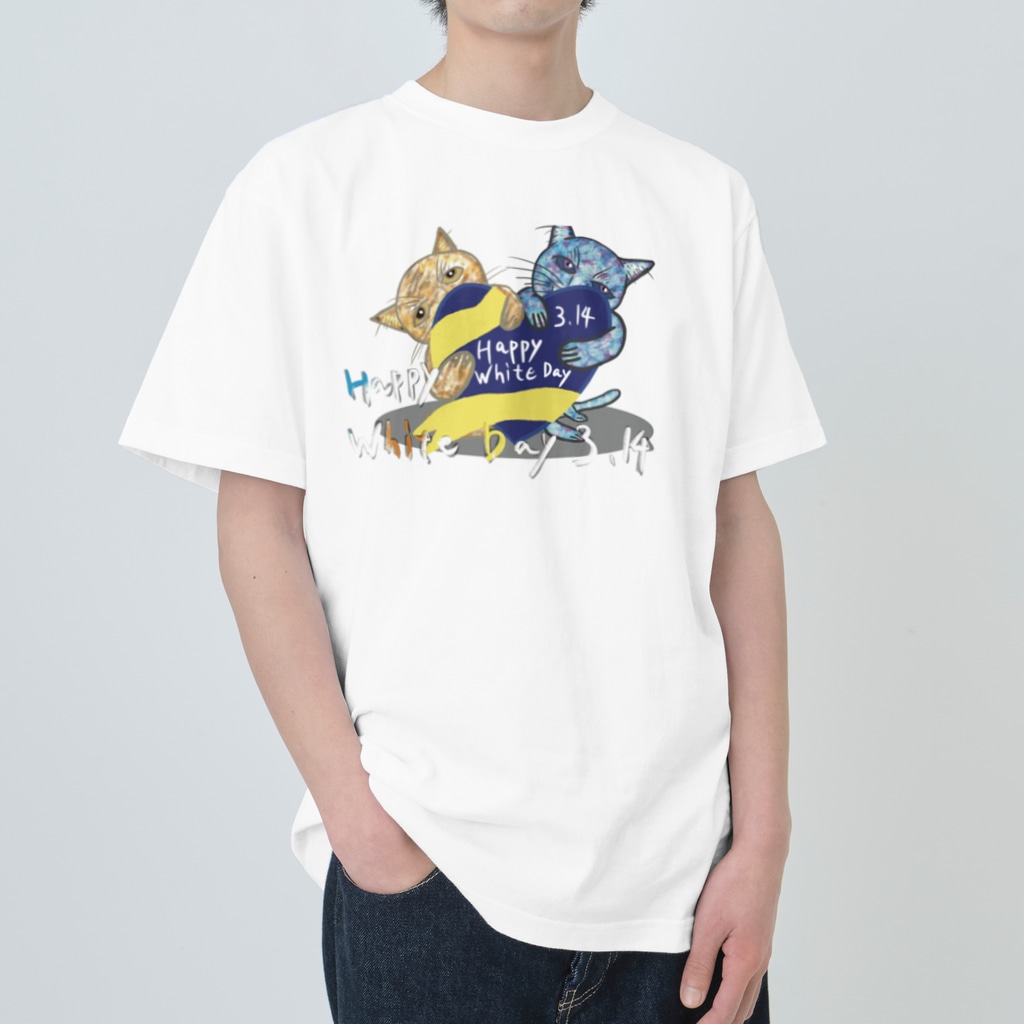 AkironBoy's_ShopのHappy White Day 3.14 〜あなたは誰にお返ししますか❓〜 Heavyweight T-Shirt