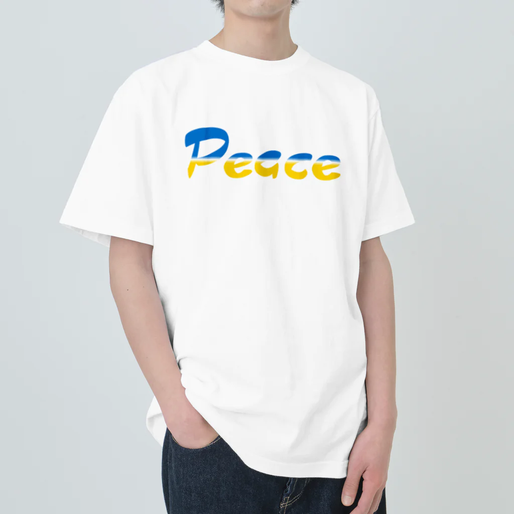 サトオのPeace ウクライナ国旗カラー Heavyweight T-Shirt