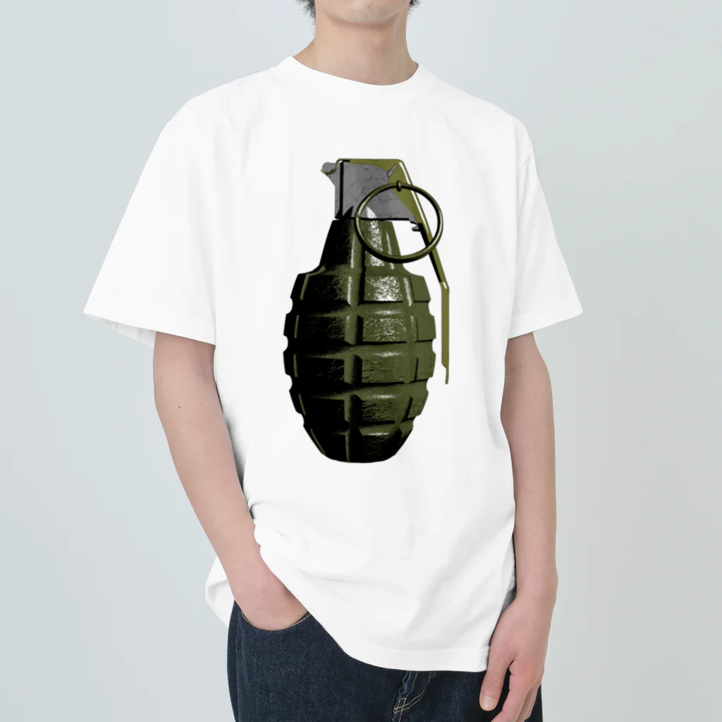 Y.T.S.D.F.Design　自衛隊関連デザインの手榴弾 ヘビーウェイトTシャツ