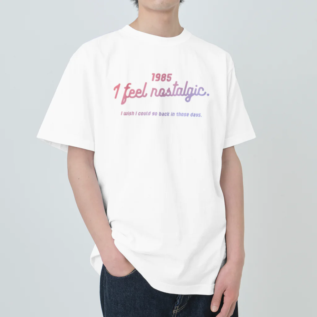 SANKAKU DESIGN STOREの1985ver. 懐かしのあの頃に戻りたい。for gradation Heavyweight T-Shirt