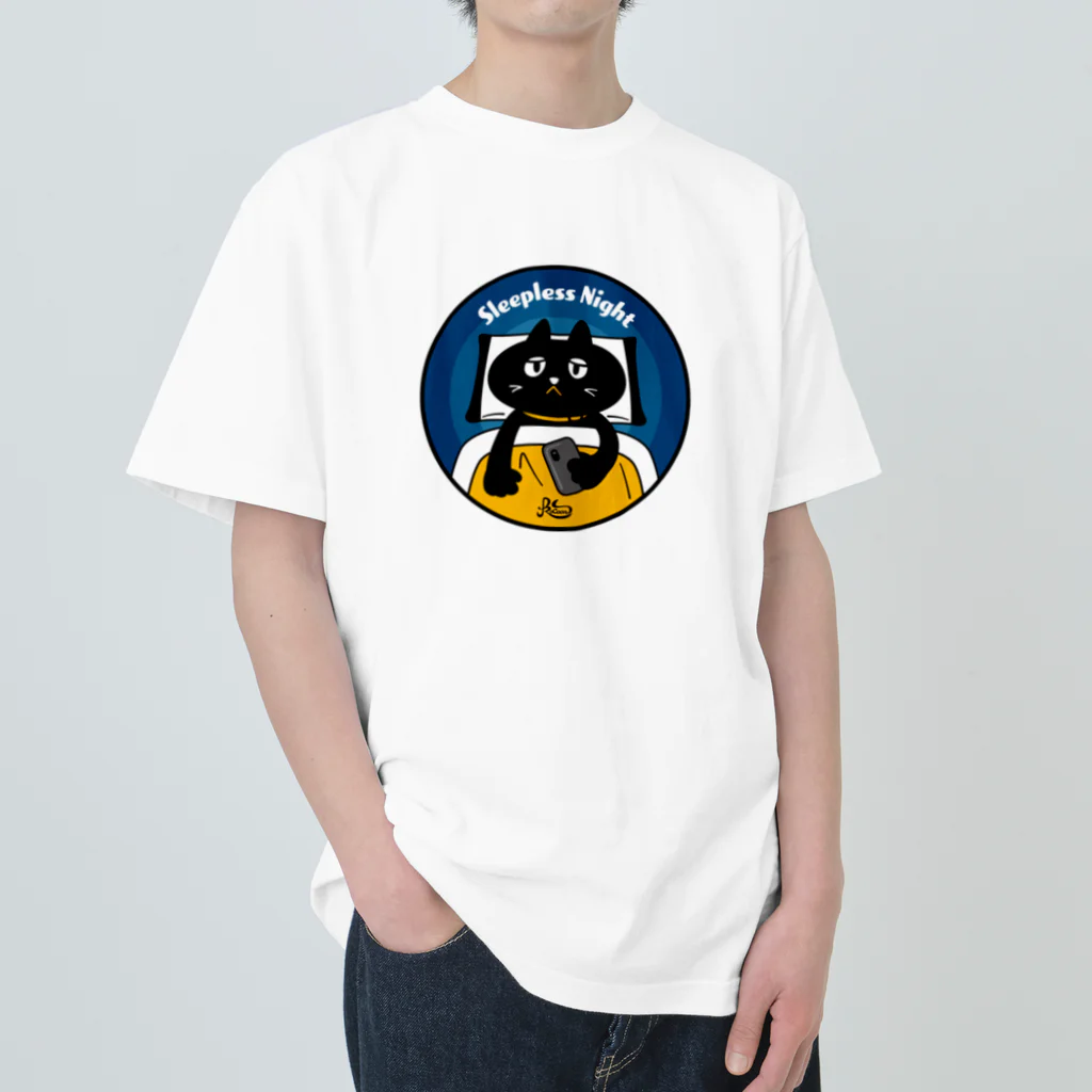 kocoon（コクーン）の眠れない猫 ヘビーウェイトTシャツ