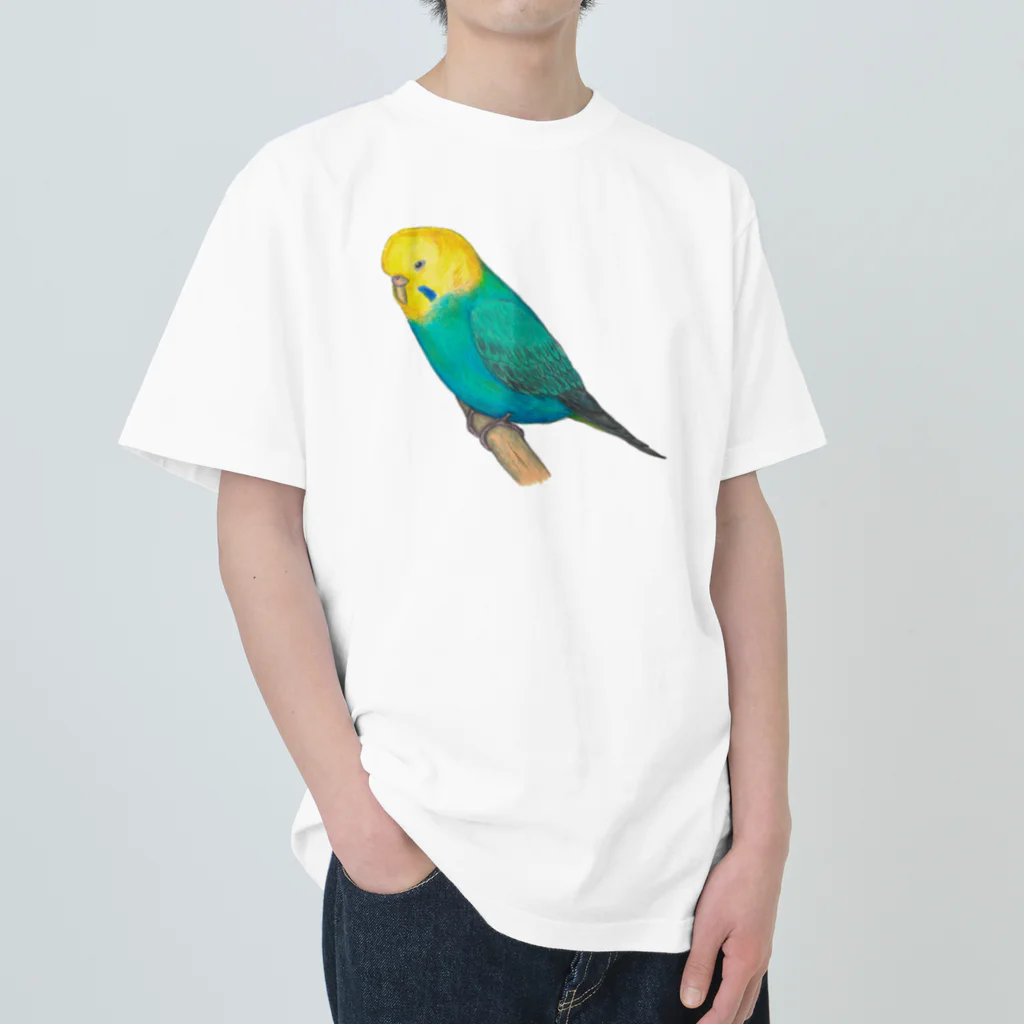 森図鑑の[森図鑑]セキセイインコレインボー Heavyweight T-Shirt