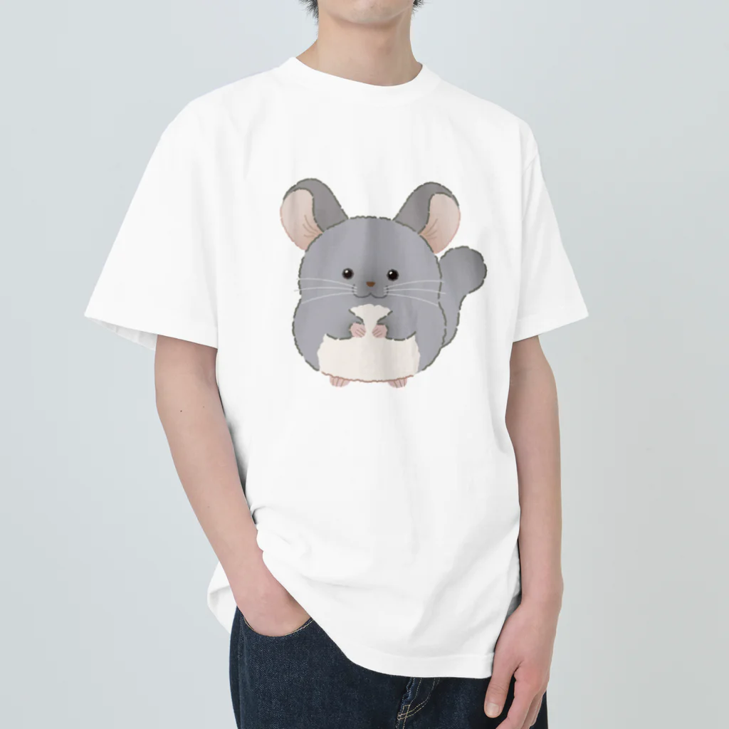 チンチラグッズ Fuwari Houseのチンチラふわりちゃん Heavyweight T-Shirt