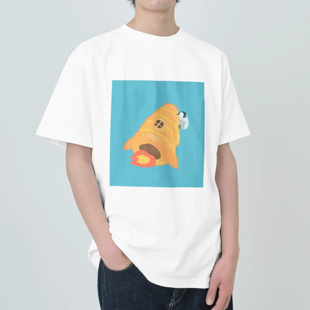 nagisa-ya(なぎさや) ペンギン雑貨のチョココロネロケット ヘビーウェイトTシャツ