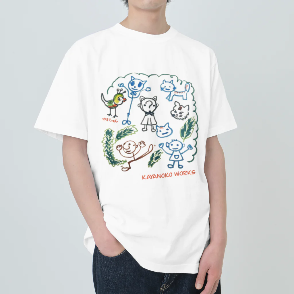 kayanoko worksのワキちゃんと仲間たち ヘビーウェイトTシャツ