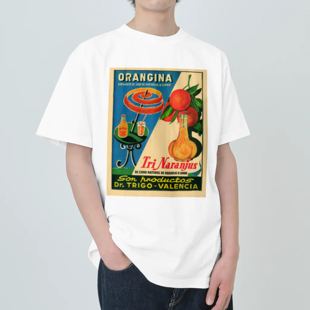 YS VINTAGE WORKSのフランス・オランジーナ "Tri Naranjus" 　レトロポスター Heavyweight T-Shirt