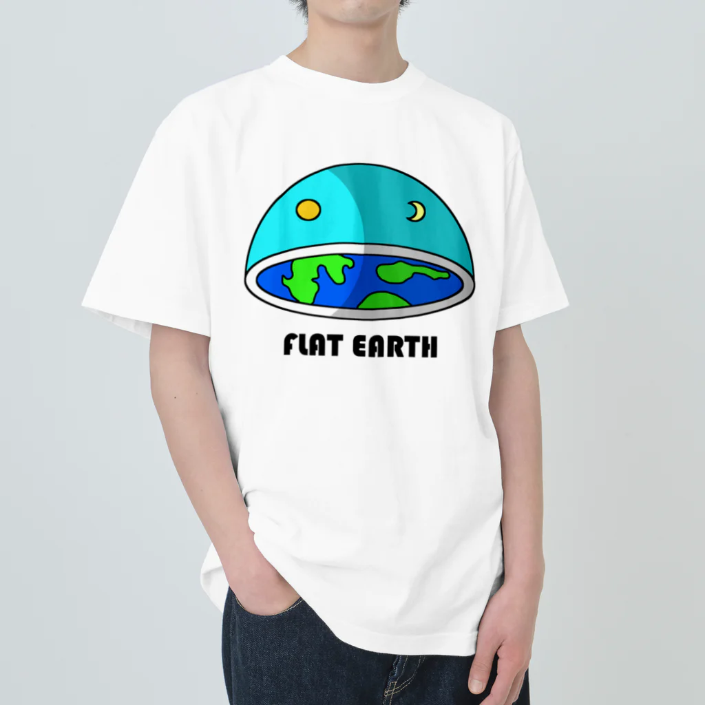 AVANT-GARDE　RESEARCH　REPORT　-アヴァンギャルド・リサーチ・リポート-のフラットアース　(FLAT　EARTH）透明背景 ヘビーウェイトTシャツ