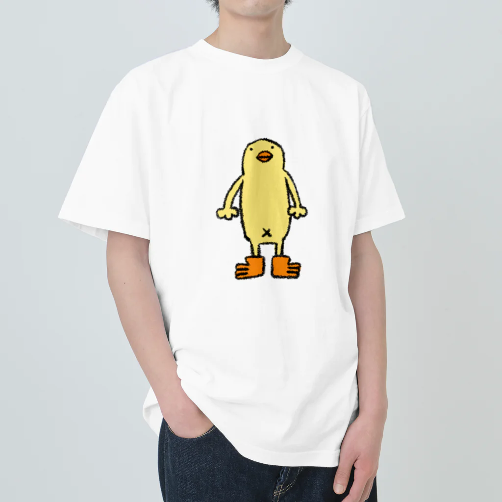 ぴょろりんちょ🐤の細長いひよこ人間ぴよのTシャツ Heavyweight T-Shirt