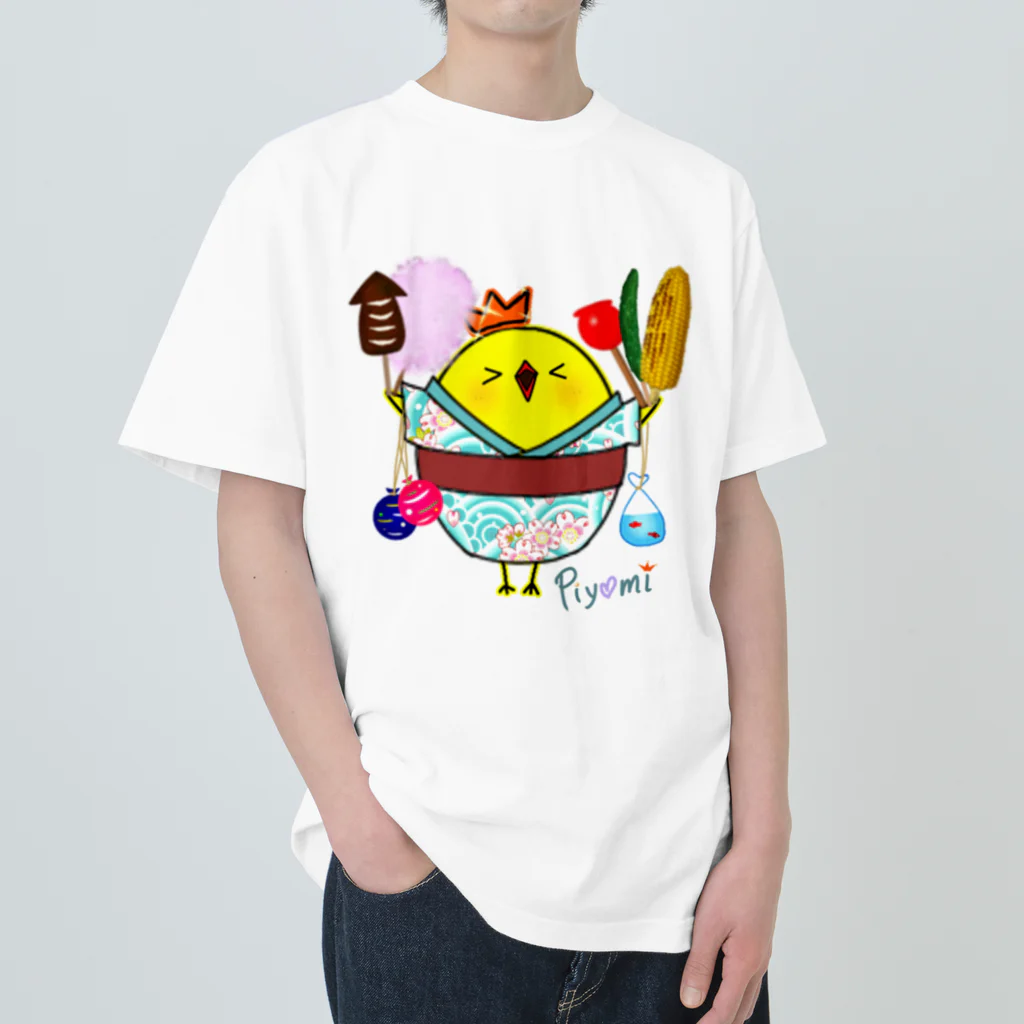 Piyomi’s nestのピヨミちゃん(お祭り) ヘビーウェイトTシャツ