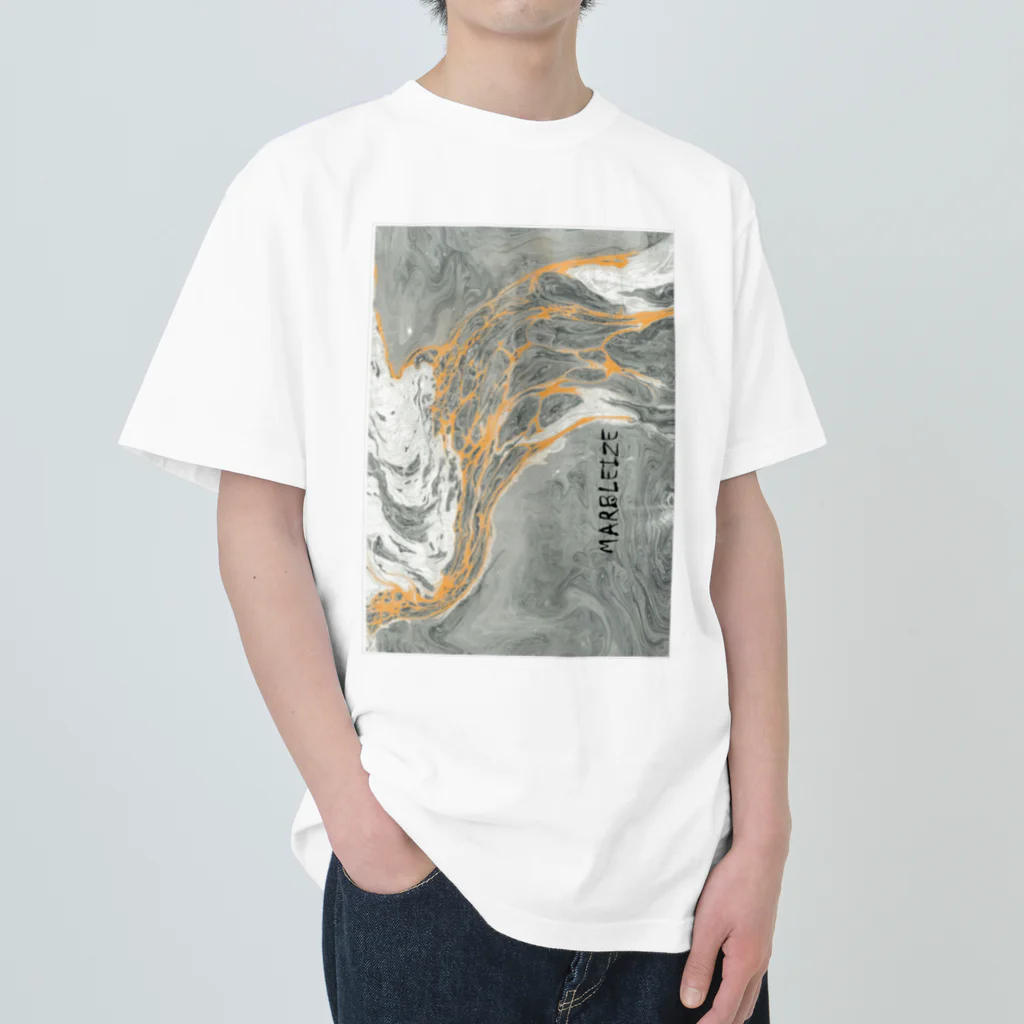 xxxyamachanのMARBLEIZE　縦書き Heavyweight T-Shirt