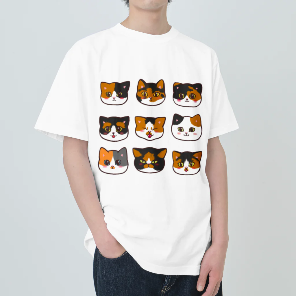 ふわにゃんshopのうちのミケちゃん Heavyweight T-Shirt