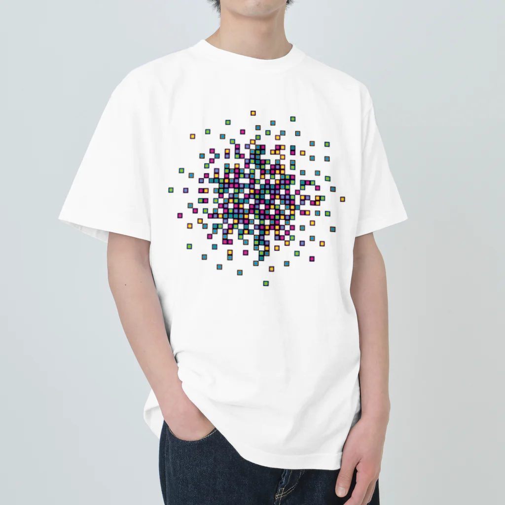 kimchinのカラフルでランダムなブロックのパターン ヘビーウェイトTシャツ