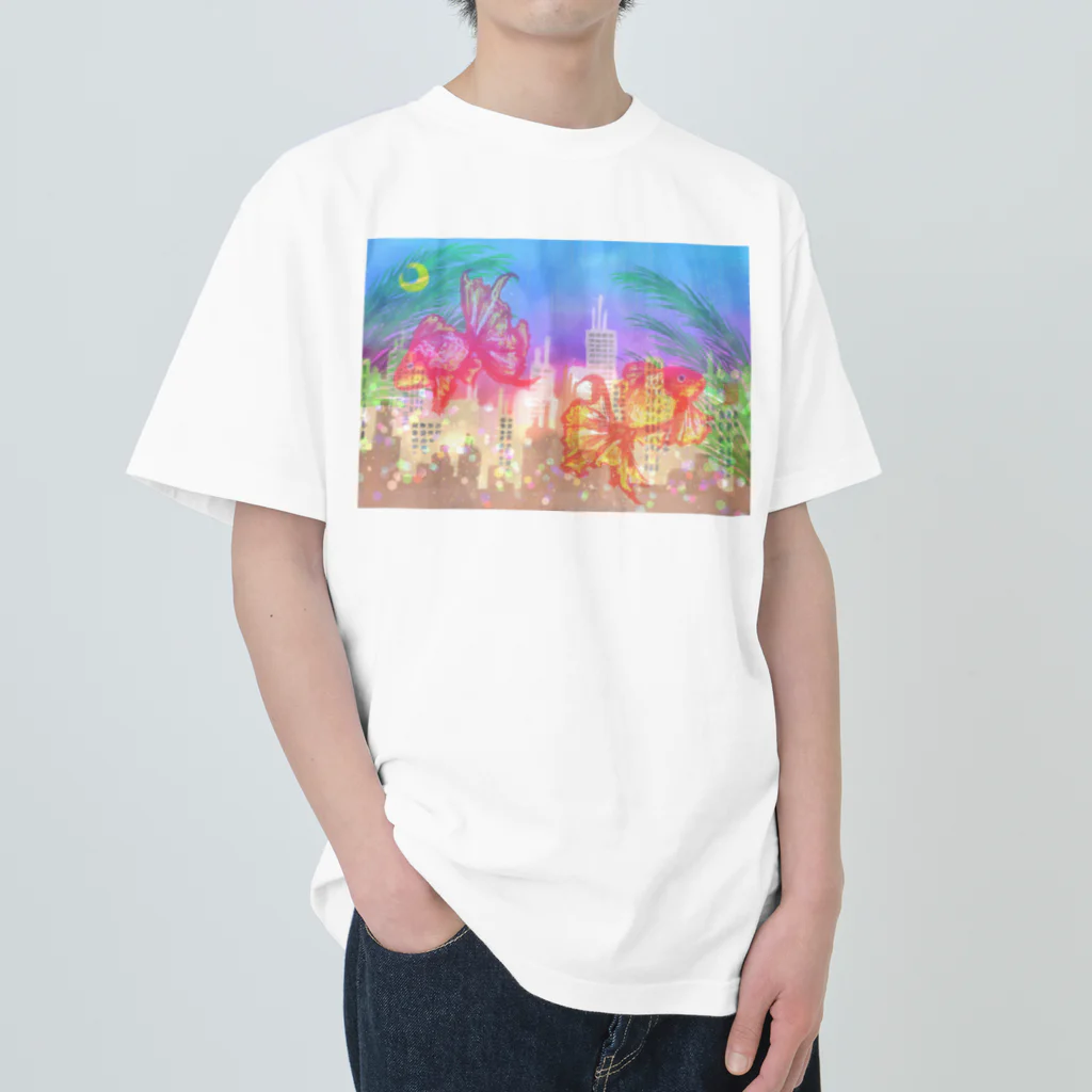 Imitation Hiendの都会を泳ぐ金魚 Heavyweight T-Shirt