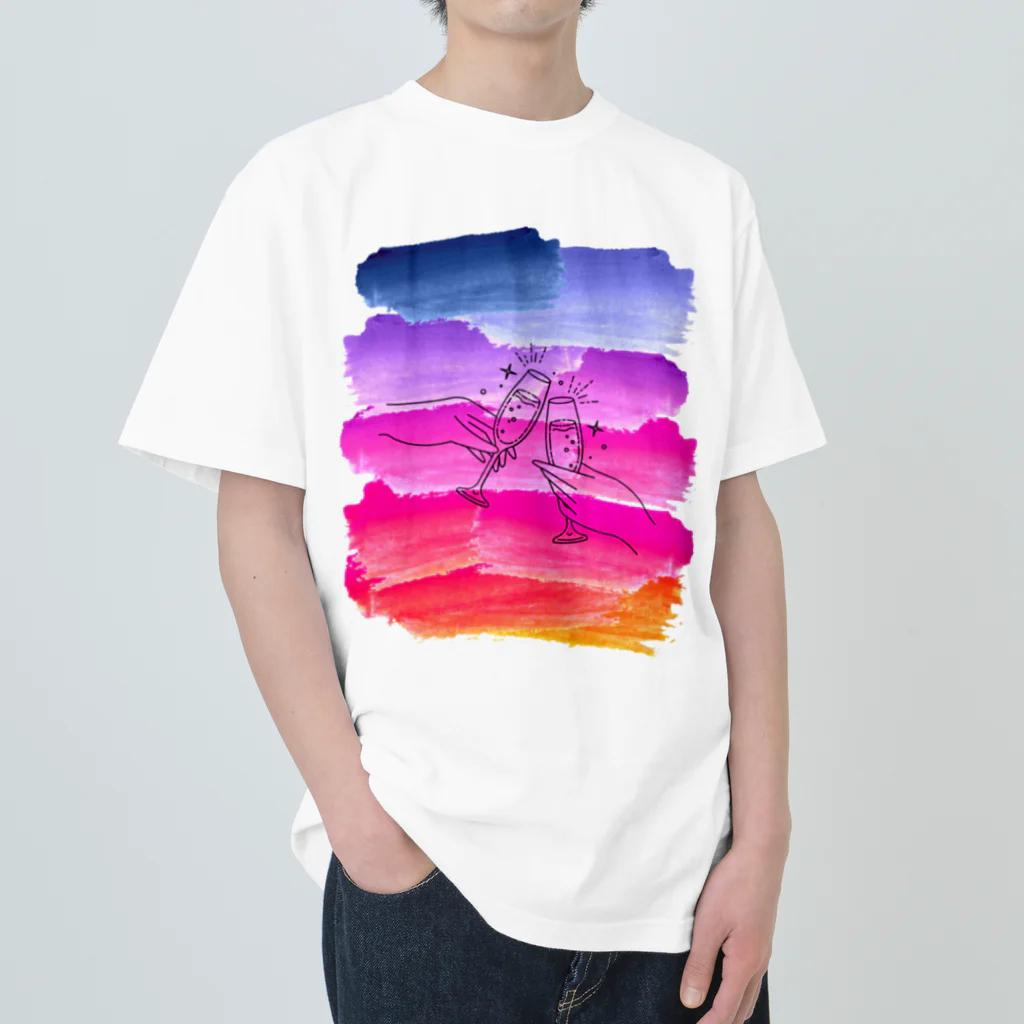 NEONEONのグラデ カンパイ サマー Heavyweight T-Shirt