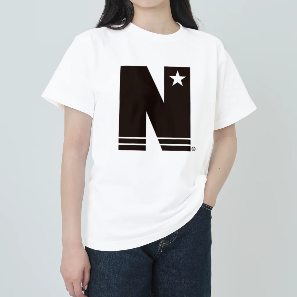 NOBチャンネルストアのN STAR ブラック ヘビーウェイトTシャツ