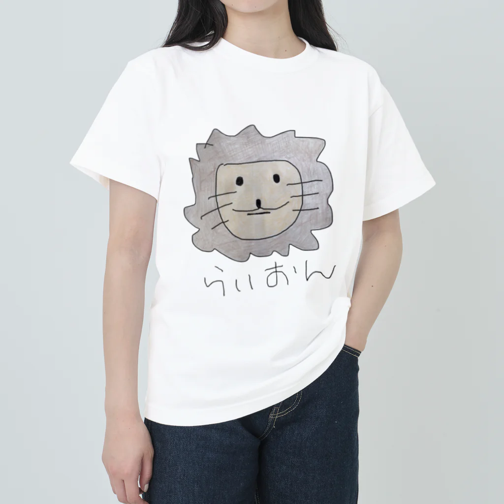 🥦おすぎさん( ¯꒳​¯ )ᐝツチノコ探検隊長のらいおん と おすぎさん ヘビーウェイトTシャツ