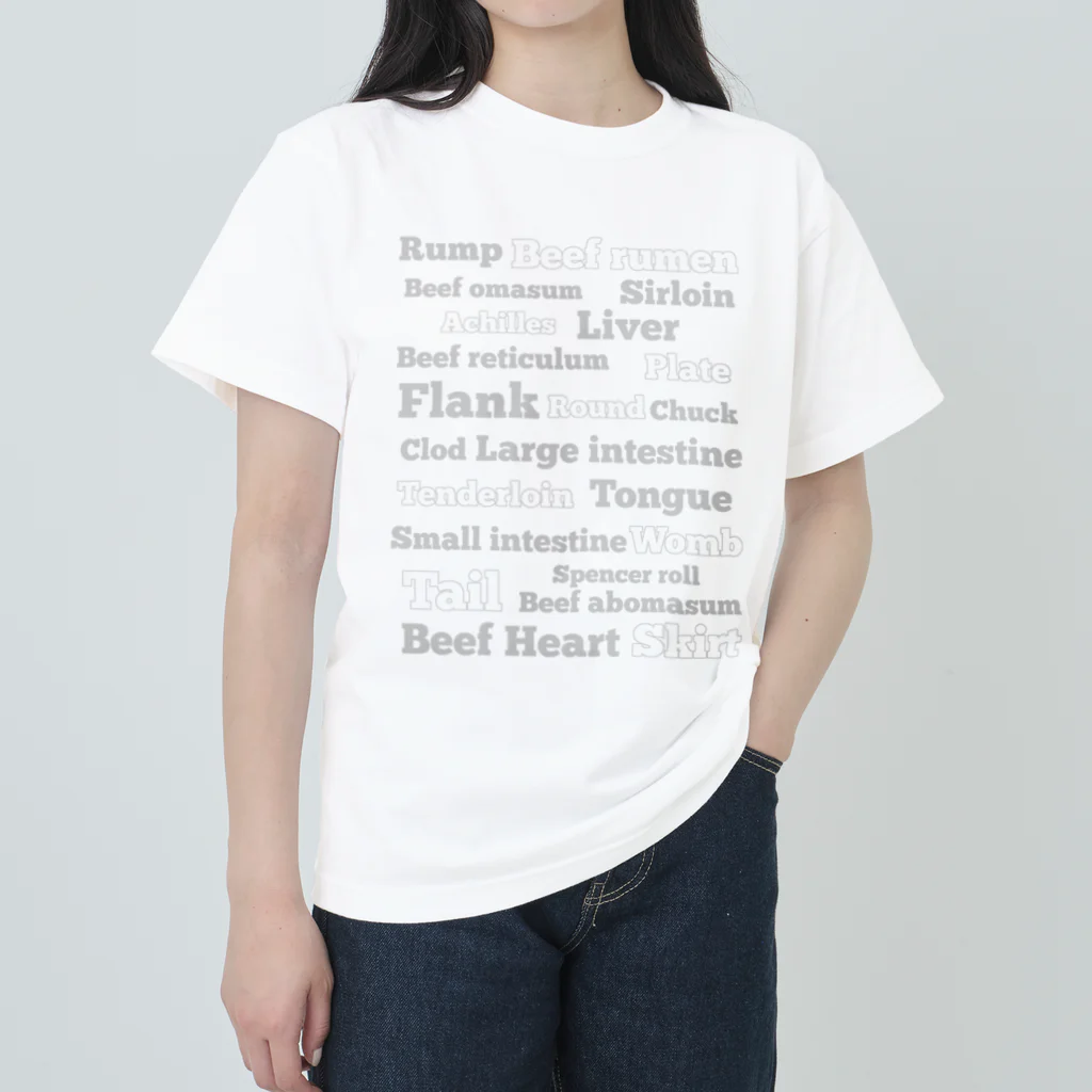 Mrs.Bean/ミセスビーンの牛肉の部位 Heavyweight T-Shirt