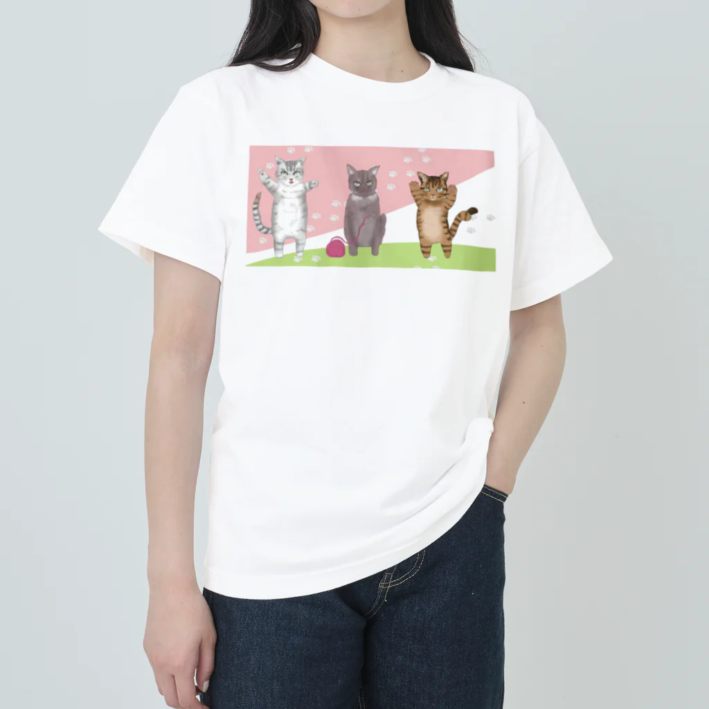 cat_loveのネコネコネコ Heavyweight T-Shirt