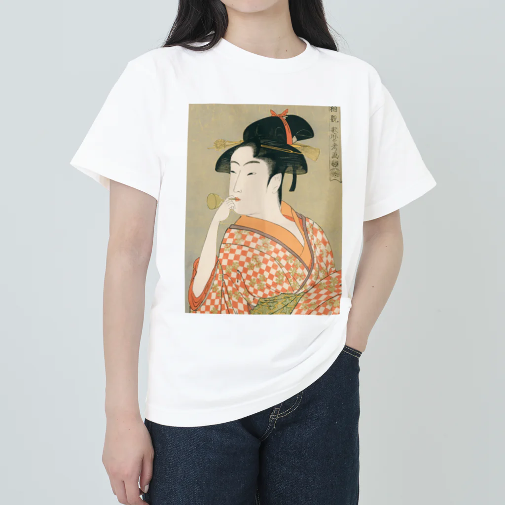 寿めでたや(ukiyoe)のUkiyoe　Utamaro Heavyweight T-Shirt