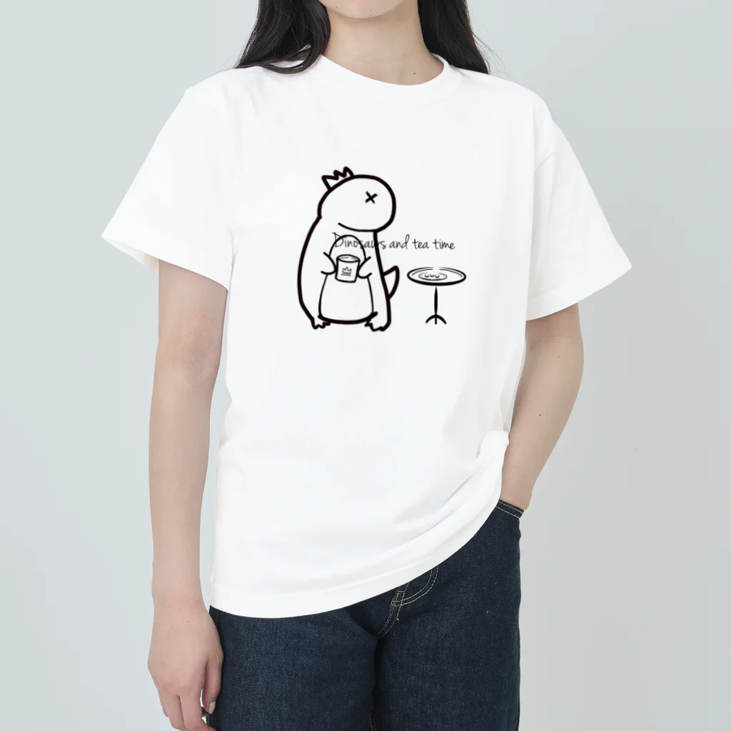 amemugi（あめむぎ）の恐竜さんとティータイム。 Heavyweight T-Shirt