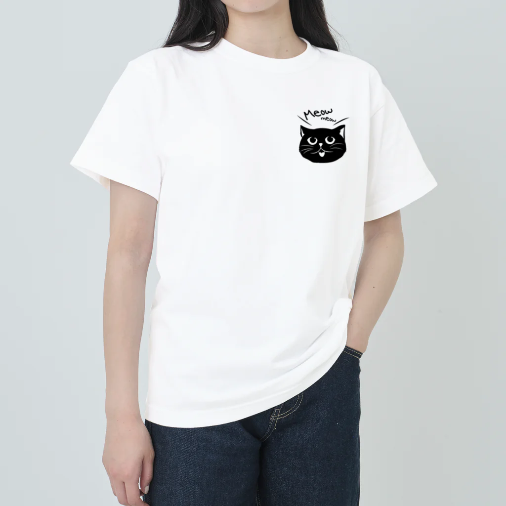 クリハラ エイタの真っ黒ネコT ヘビーウェイトTシャツ