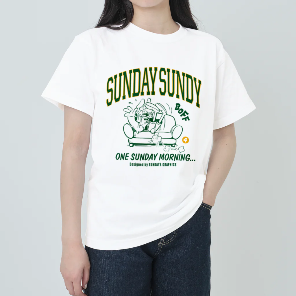 SUNDAYS GRAPHICSのSUNDAY SUNDY No.4(カレッジロゴ)  ヘビーウェイトTシャツ