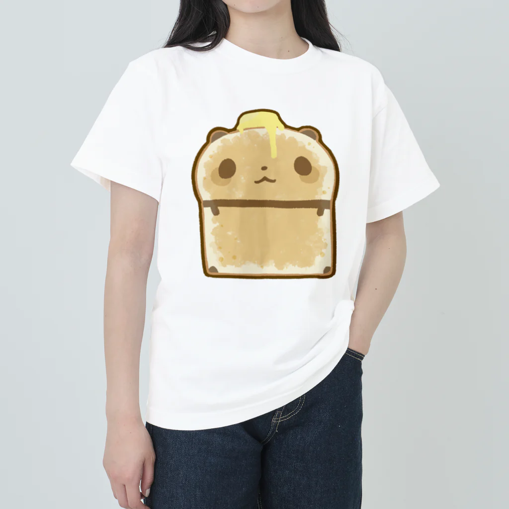 うさやのこんがりパンダパン【バターのせ】 Heavyweight T-Shirt