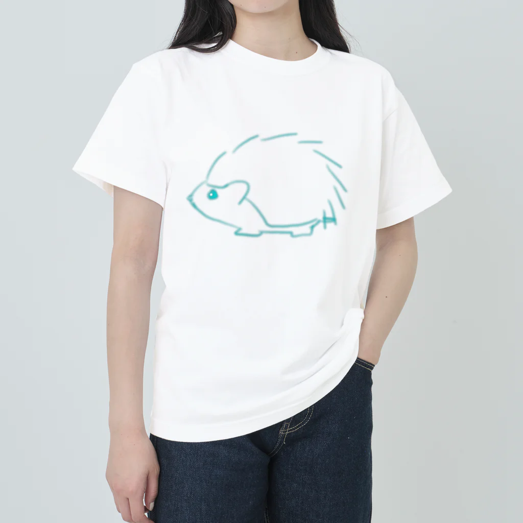 shi-chi Labo graph(詩一）のハリネズミエアブラシ ヘビーウェイトTシャツ