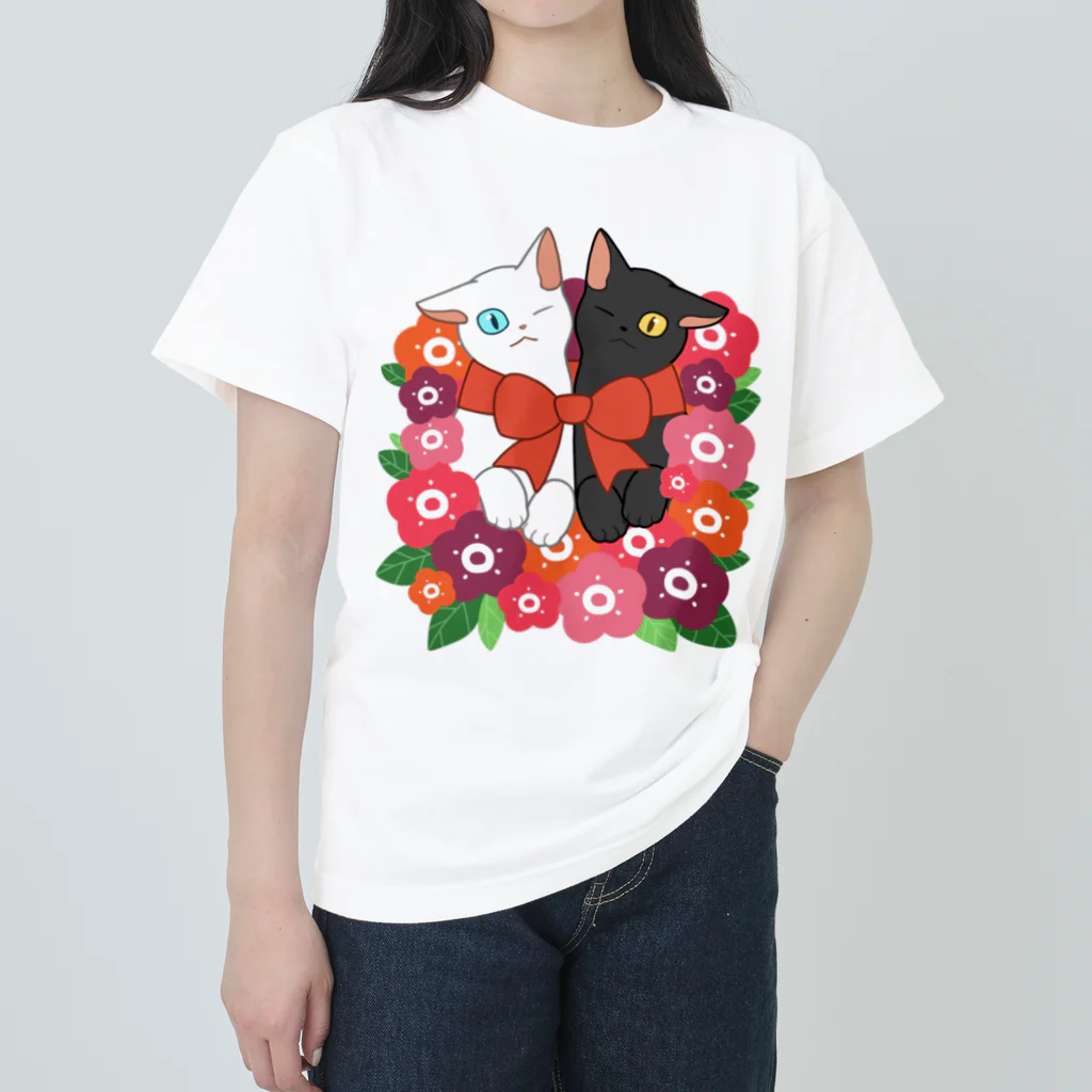 OSORAの花束と猫たち Heavyweight T-Shirt