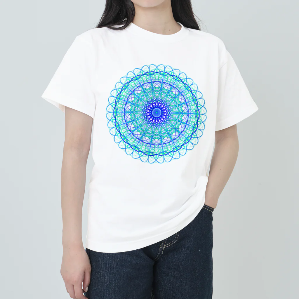 ひまわりのお花①アクアブルー ヘビーウェイトTシャツ