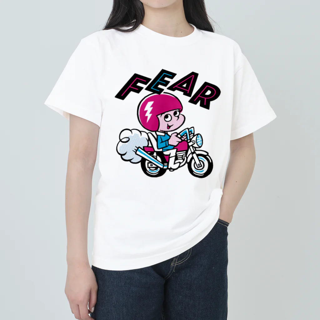 FAR EAST ALL RIDERSのFEAR_バイクこぞう_プリント Heavyweight T-Shirt