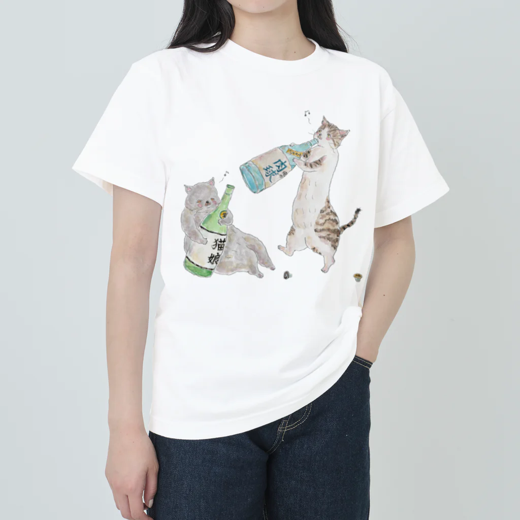 トコロコムギのべろべろにゃんこ ヘビーウェイトTシャツ