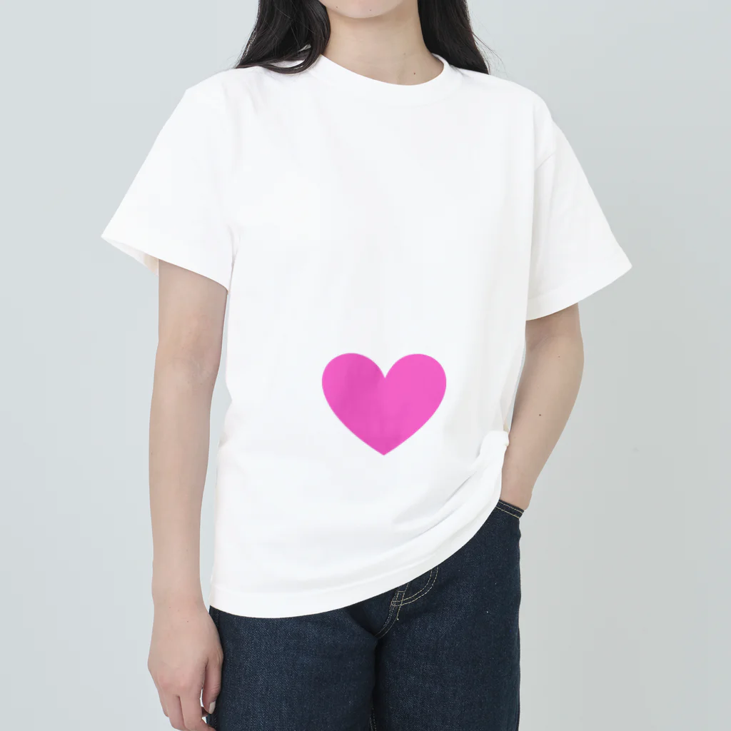 komagymの妊娠報告【表面・ハート、裏面・妊娠検査薬（陽性）】 ヘビーウェイトTシャツ