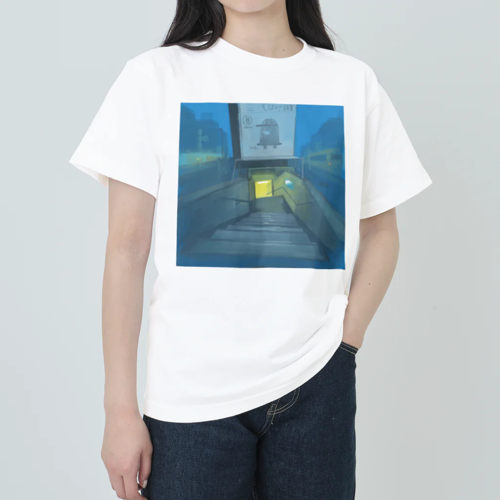 みま みふね｜mima mifuneのあさくさえき ヘビーウェイトTシャツ