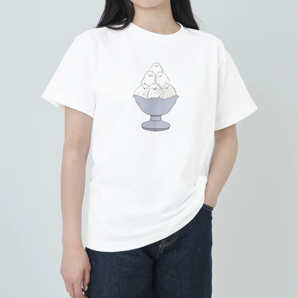 tamaccoのシマエナガかき氷 Heavyweight T-Shirt