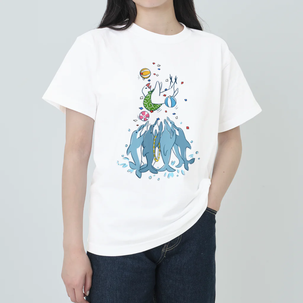 ふろしき文鳥のお店のめでたい胴上げ ヘビーウェイトTシャツ