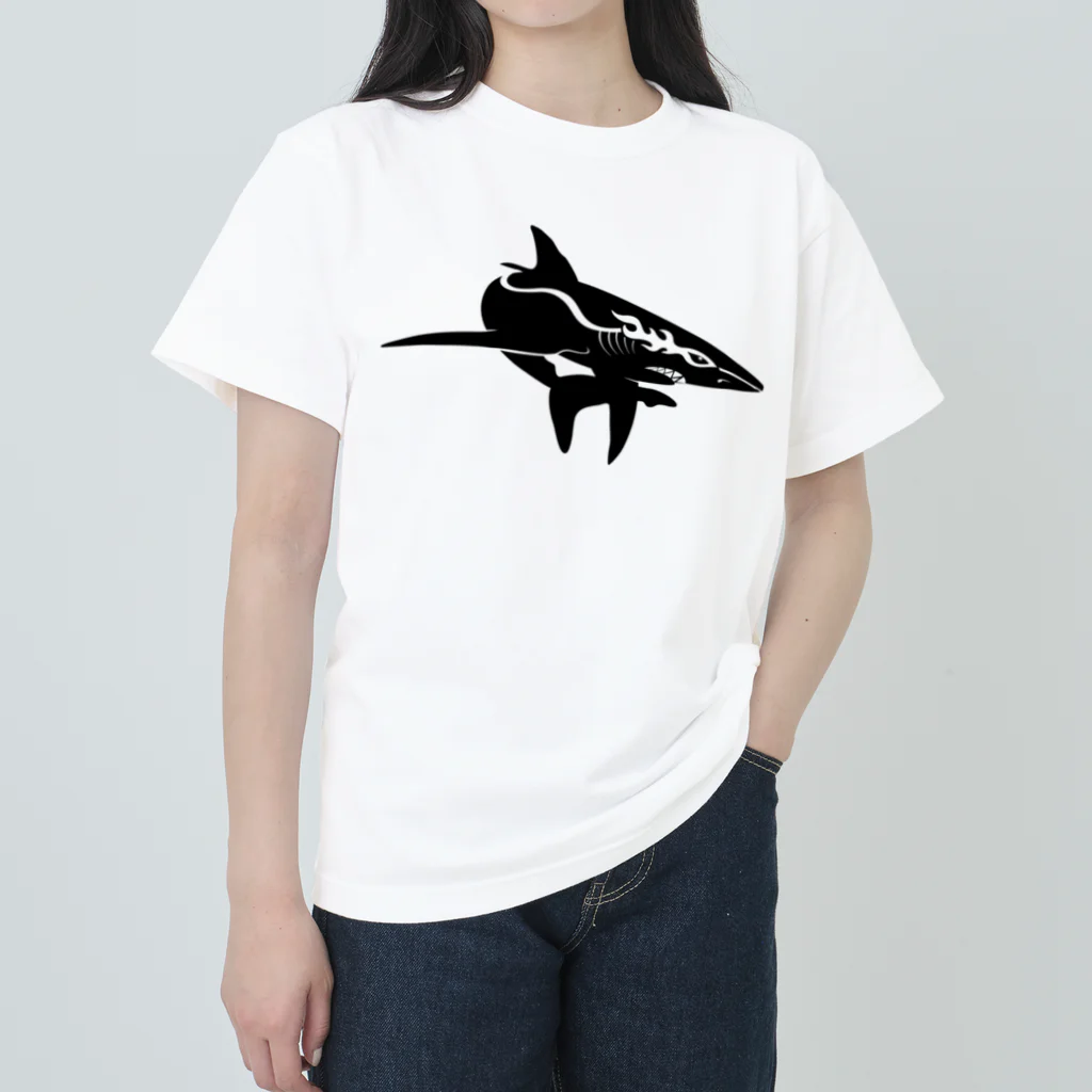 boldandnewのracing shark_No.002_BK ヘビーウェイトTシャツ