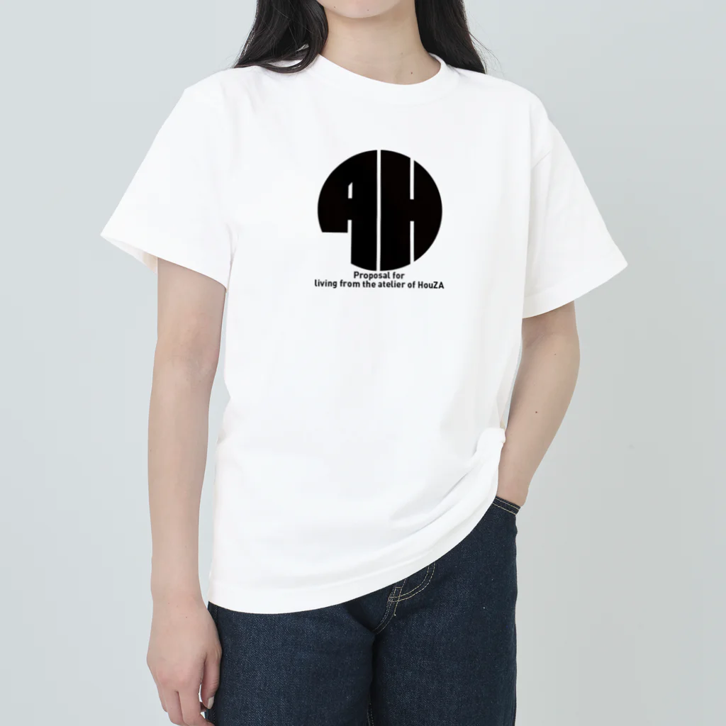 ATELIER-H   -HouZA official Goods Station-のAH丸太アイコン　クロ Heavyweight T-Shirt