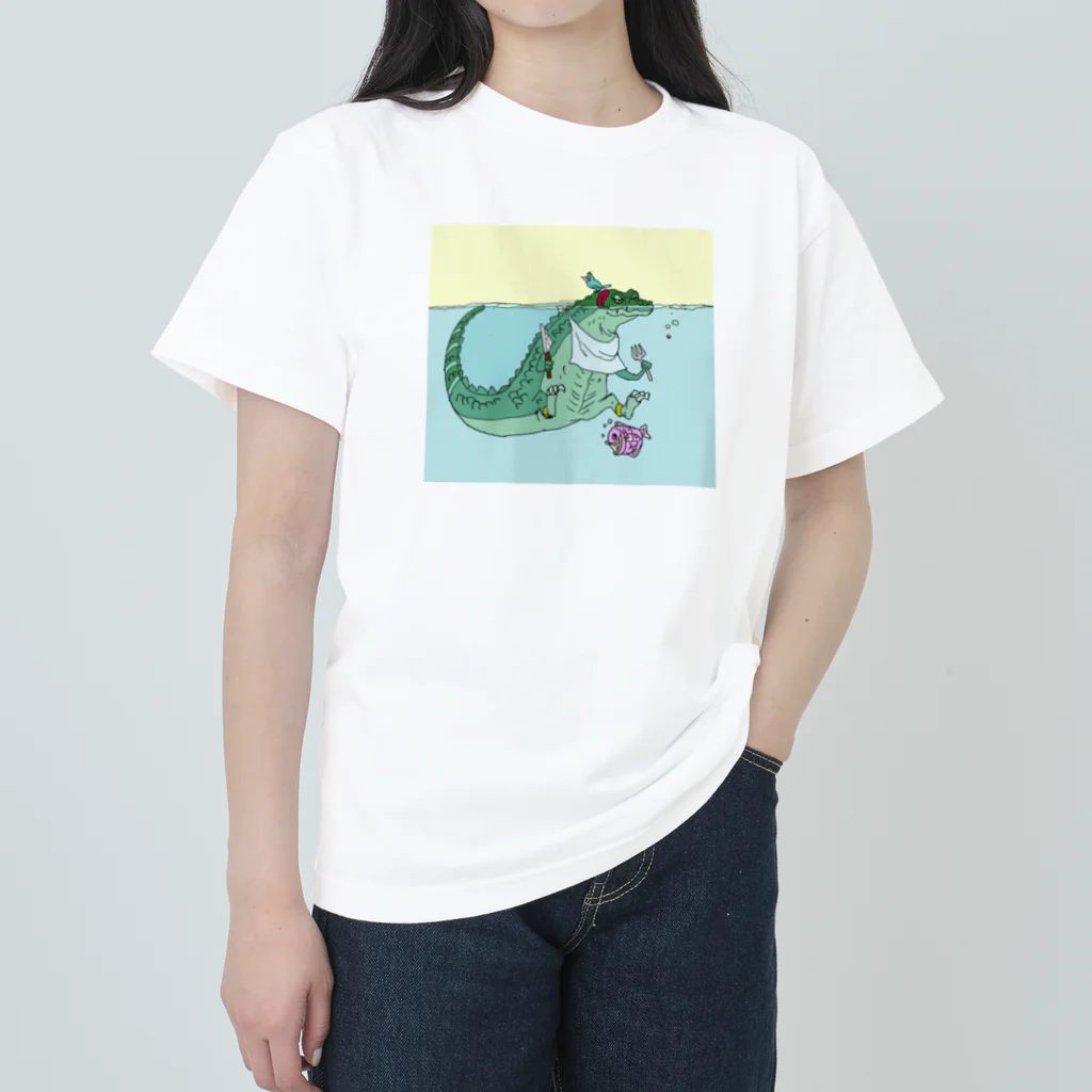 べーぐるおのイラストグッズのランチダイル Heavyweight T-Shirt